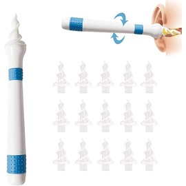 vancauk Q Grips Ear Wax Remover, New Upgrade Ear Cleaner Spiral Ear Wax Removal Kit with 16 pcs Soft Replacement Tips Suitable for Kids & Adults