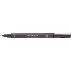 Uni Pin Fineliner Drawing Pen - Dark Grey Tone - 0.1mm - Single