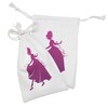 Lunarable Cartoon Fabric Pouch Set of 2, Silhouette of Cinderella