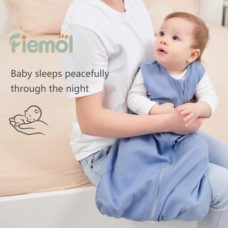 FIEMOL FIEMOL Baby Sleep Sack 6-12 Months, 100% Cotton Sleeping