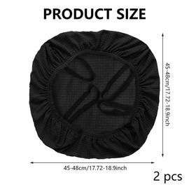 2 Pcs Office Chair Cover, Office Chair Seat Cover, Computer Chair Cover, Stretch Dining Room Chair Covers, Washable Slipcover For Desk Swivel Computer Chair, Removable Seat Cushion Protector (Black)