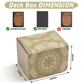 Deck Box for MTG Cards, Trading Commander Deck Case Holds 120+ Sleeved Cards, PU Leather Magnetic Collectible Card Storage Box Fits for TCG Magic Card (Yellow)