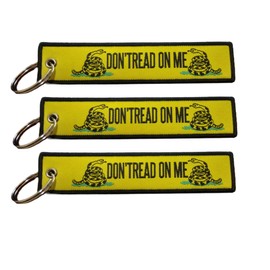 JAVD Dont Tread On Me Gadsden Flag Keychain Tag with Key Ring - Keys, Cars, Motorcycles, Backpacks, Luggage and Gifts - EDC (3 Pack)