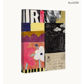 Wynwood Studio Abstract Contemporary Wrapped Canvas Art - Rain Purpose, Wall Art for Living Room, Bedroom, and Bathroom, 20" x 30", Black and Yellow Home Decor