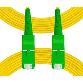 Fibergaga 1m(3ft) OS2 SC/APC to SC/APC Fiber Patch Cable Single Mode Fiber, Simplex, Length Option: 0.5M(1.6ft)-100m(328ft) 9/125µm 2.0mm Cable Diameter Fiber Optic Cable, OS1/OS2 Compatible-5 Pack