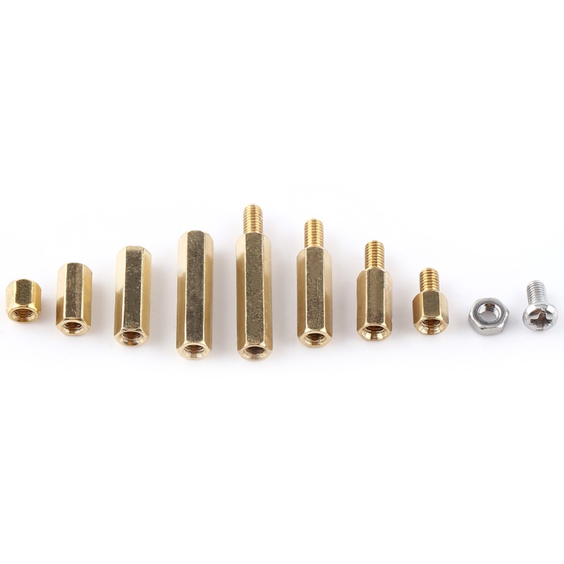 M3 Brass Male Female Standoffs With Screws Hex Nuts (Set