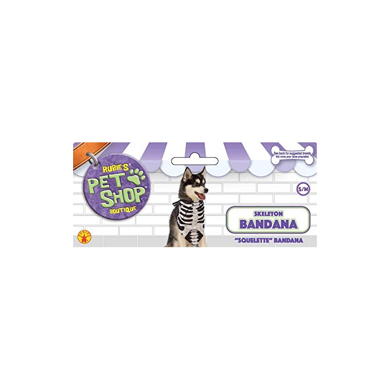 Rubies Skeleton Pet Bandana for Dogs or Cats, M/L