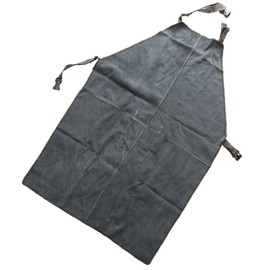 yotijar Welder Apron Welding Clothes Workwear Artificial Cowhide Leather Proteion - Dark Blue 90x60cm