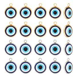 arricraft 20 Pcs Evil Eye Charm, Evil Eye Pendant Charms Blue Resin Beads Pendants for DIY Necklace Bracelet Jewelry Making