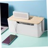 DOITOOL Bamboo Cover Cable Management Box Cable Organizer Nightstand Cord