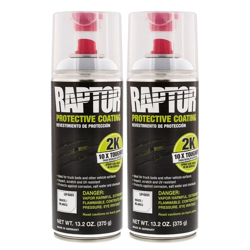 Raptor 2K White Spray-On Truck Bedliner Bare Metal Aerosol Kit