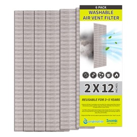 Originallife Washable Reusable Professional, Air Vent Filter, AC Vent Filter, Floor Register Filter for Home (Grey), 2 x 12, Reduce Dust, Dirt, Odor, Hair, Aero-grade filter, 6-Pack