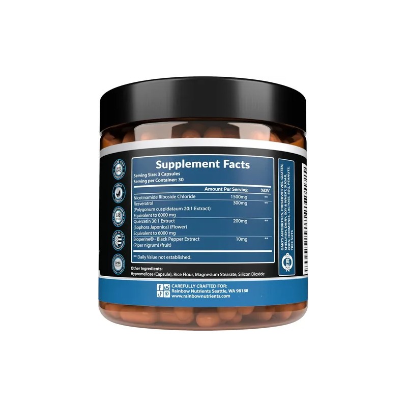 Nad Resveratrol Quercetina Curcuma Hecho En Usa