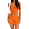 PICKLION Women's Y2k Summer Set Top and Skirt 2 Piece