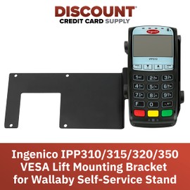 DCCStands Ingenico IPP310/315/320/350 PIN Pad VESA Lift Mounting Bracket for Wallaby Self-Service Stand, Screw-in Installation, Black