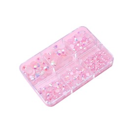 1 Box Glitter Flatback Crystal Rhinestones Gems Light Pink Resin Flatback Rhinestones for Nail Art DIY Crafts