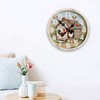 MEUUD Wood Wall Clock 10 Inch Farmhouse Chicken Rooster Print