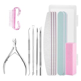 Kit de Manicura 13 Piezas, Set Profesional con Limas y Pulidor, Herramientas Multifuncionales para Uñas, con Caja de Almacenamiento Transparente, Ideal para Salón y Uso en Casa