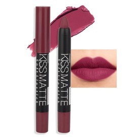 evpct DNM 1Pcs Wine Red Matte Lipstick and Lip Crayon Liner Pencil Pen Set for