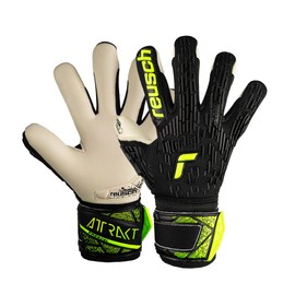 Reusch Attrakt Freegel Gold Finger Support Junior Goalkeeper Gloves, Black/Safety Yellow, Size 7