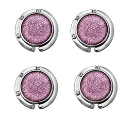 Milaloko Purse Hook Foldable - Set of 4 Folding Handbag Table Hanger-Bag Hanger Collection-Desk Hooks for Purse (Purple Handbag Hook)