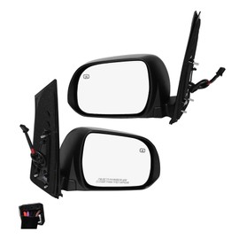PM Auto Driver & Passenger Side Mirrors, Left-Right Power Heated Paintable Manual Folding View Mirrors Replacement For 2011 2012 Toyota Sienna, Door Mirror Pair of 2