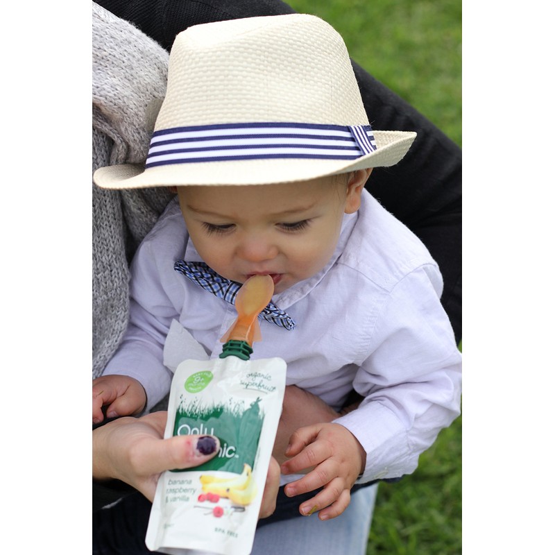 Cherub Baby Universal Reusable Non-Spill Baby Food Pouch Squeeze Spoon