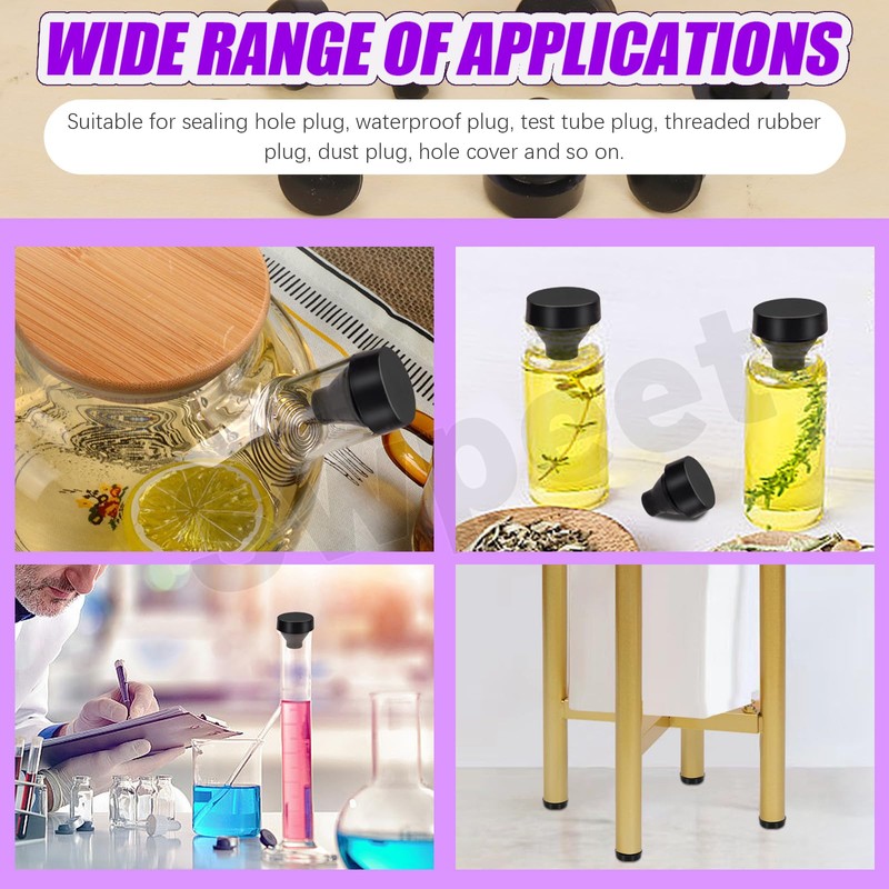 Swpeet 70Pcs 5 Sizes Rubber Silicone Push in Bumpers Feet