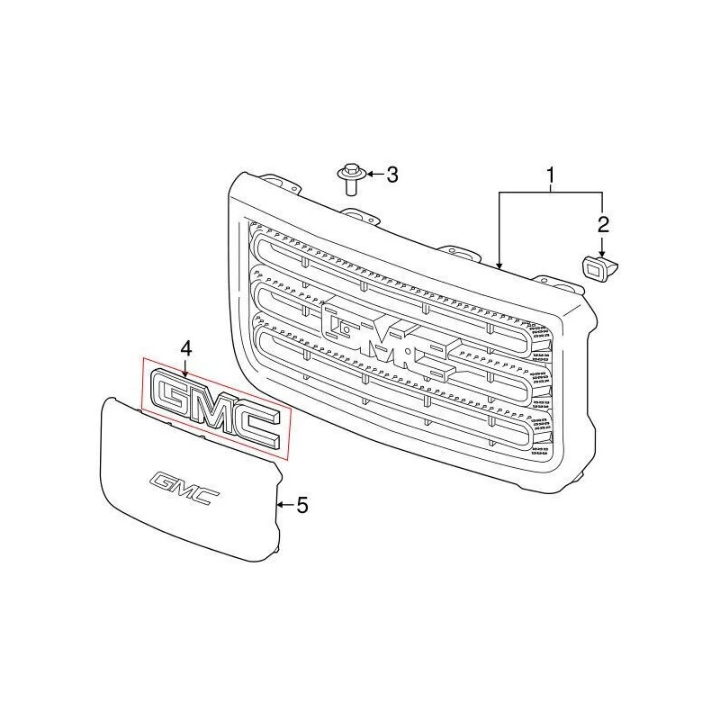 AutoTattoo 15-19 GMC Sierra Front Grille Letter Logo Emblem Adhesive