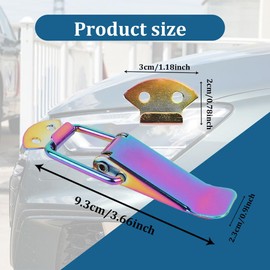 WINUERK 2PCS Universal Car Bumper Clips, Quick Release Security Hook Lock Hasp, Front Rear Bumper Trunk Fastener Kit for Most Vehicles