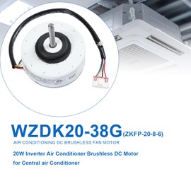 Smtime WZDK20-38G (ZKFP-20-8-6) Air Conditioning Motor (OEM) Brushless DC Fan Motor, ZKFP-20-8-6-7 for Central Inverter Internal air Conditioner, DC280V 20W 0.10A CCW 1300RPM