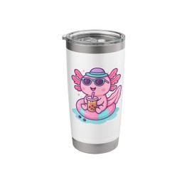 Kawaii Axolotl Pool Float Bubble Boba Tea Stainless Steel Insulated Tumbler
