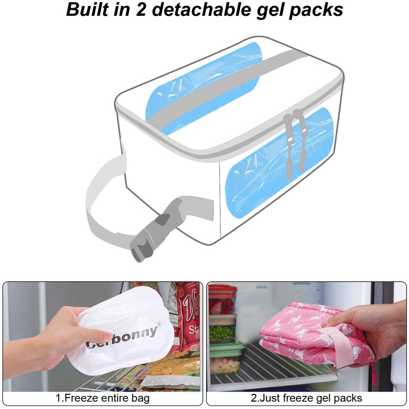 Cerbonny Small Cooler Bag, Freezable Lunch Bag, Small Lunch Bag