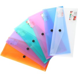 Carpetas de Plástico Transparentes Pp Paquete de 6 Piezas con Botón a Presión Ligeras y Fáciles de Llevar Color Aleatorio para Organizar Documentos Escolares