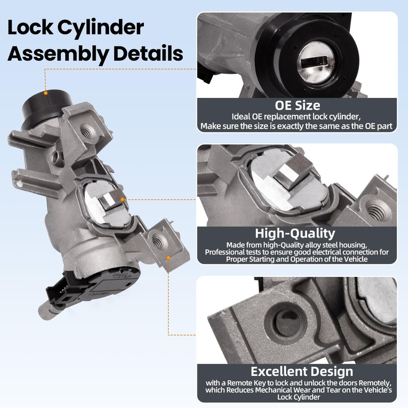 1K0905851 Ignition Switch Lock Cylinder Assembly with Intelligent Key Shell