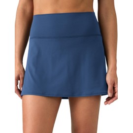 Colorfulkoala Women's Dreamlux Tennis Skort High Waisted Athletic Golf Casual Skirts Built-in Shorts with 2 Pockets(L, Titan)