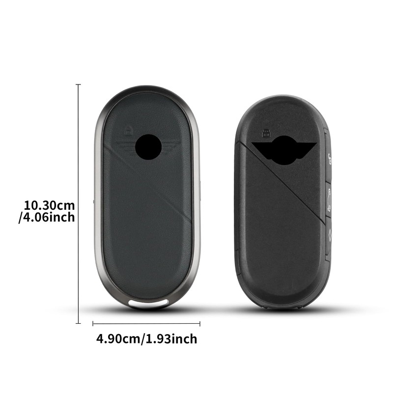 KUNGKIC Aluminum Alloy Leather Protector Smart Key Case Keychain for