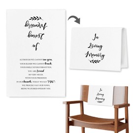 ChissNook In Loving Memory Wedding Sign, Memorial Reserved Signs Pew Cloths Seating Placeholder for Chairs, Wedding Decorations for Reception Celebrations Event (In Loving Memory, 1 Pc)