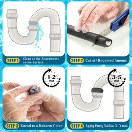 Crtiin 4 Pcs 4 oz Epoxy Putty Stick Pool Putty Repair Putty Fix Leaks Underwater or Above for Swimming Pool Spa Hot Tub Boat Hull Plumbing Leaks on Concrete, Fiberglass, Other Surfaces (Black, White)