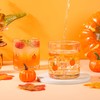 AimFun 2Pcs Pumpkin Icon Juice Glasses Fall Handblown Cocktail Glass