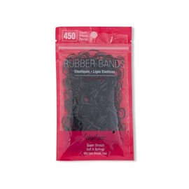 Salon Care Black Rubber Bands (450 Count)