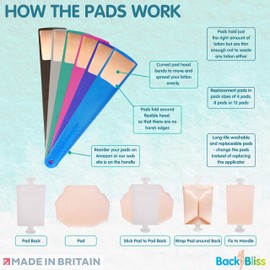 BackBliss Replacement Refill Pads 4x for Back Lotion Cream Applicator Easy Reach Self Tan - Pack of 4