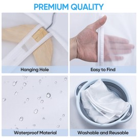 BALEINE 40" Clear Garment Bags, 12 Packs PEVA Dress Bag for Closet Clothes Dresses Suit Coats Storage (24"x 40", 12PK)