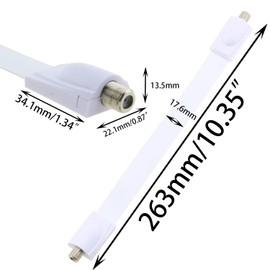 DGZZI 26cm White HF Coaxial Flat Cable Suitable for Connecting TV Video Surveillance Cable Modems and Video Recorders