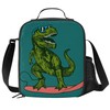 PrelerDIY Surfing Dinosaur Lunch Box Insulated Meal Bag Lunch Bag
