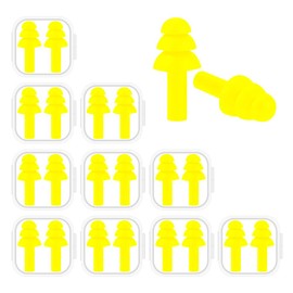 10 Pairs Noise Cancelling Ear Plugs, Premium Soft Silicone, Reusable, Waterproof, Hypoallergenic, Noise Reduction Earplugs for Swimming, Airplanes, Travelling, Sleeping & Snoring (Lemon Yellow)