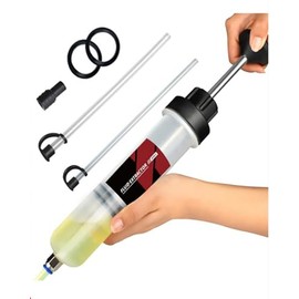 Automotive Fluid Extractor Pump, 1 Pack 200 CC Oil Change Syringe with Hose, Manual Fuel Suction & Filler, Fluid Oil Change Evacuator