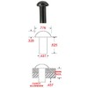 7/16" Dia. X 5/8" Length Steel Solid Round Head Rivet,
