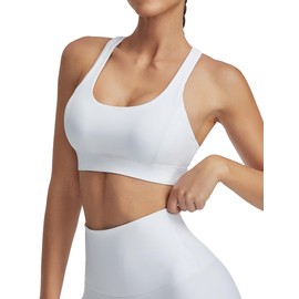 kakola Sports Bras for Women Padded Support Bra for Yoga Gym Workout Fitness White