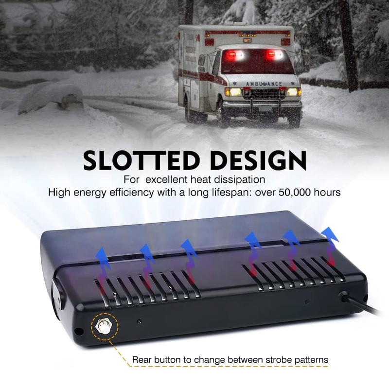 Xprite 2×11 inch High Intensity White Red 32 LED Emergency